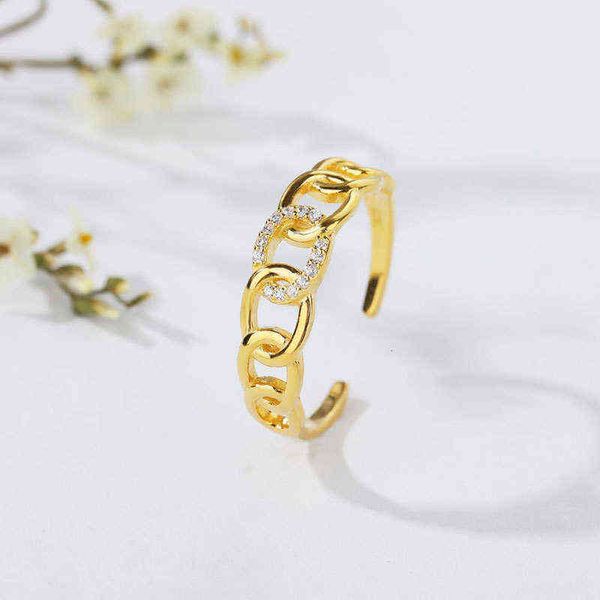 yongcheng s925 sterling silver diamond inlaid chain hollow ring female simple design cold wind opening adjustment ring
yongcheng s925 sterling silver diamond inlaid chain hollow ring female simple design cold wind opening adjustment ring
