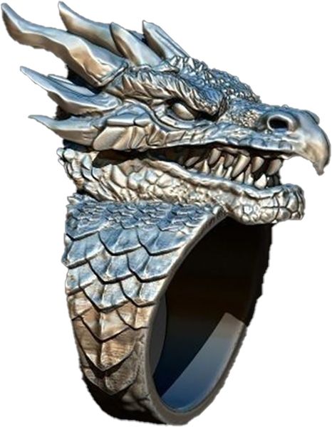 cluster rings silver fierce dragon head ring men's creative new hand accessories, Golden;silver
cluster rings silver fierce dragon head ring men's creative new hand accessories, Golden;silver