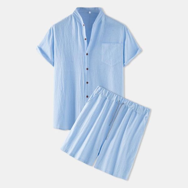 men's tracksuits men 2pc summer short-sleeved shorts suit solid thin short sleeve single pocket knee-length casual clothing sportswear, Gray
men's tracksuits men 2pc summer short-sleeved shorts suit solid thin short sleeve single pocket knee-length casual clothing sportswear, Gray