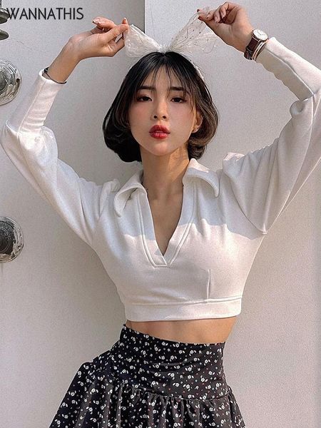 wannathis puff sleeve cropped for women casual turn down collar streetwear daily wear solid autumn 2022 slim female tee, White
wannathis puff sleeve cropped for women casual turn down collar streetwear daily wear solid autumn 2022 slim female tee, White