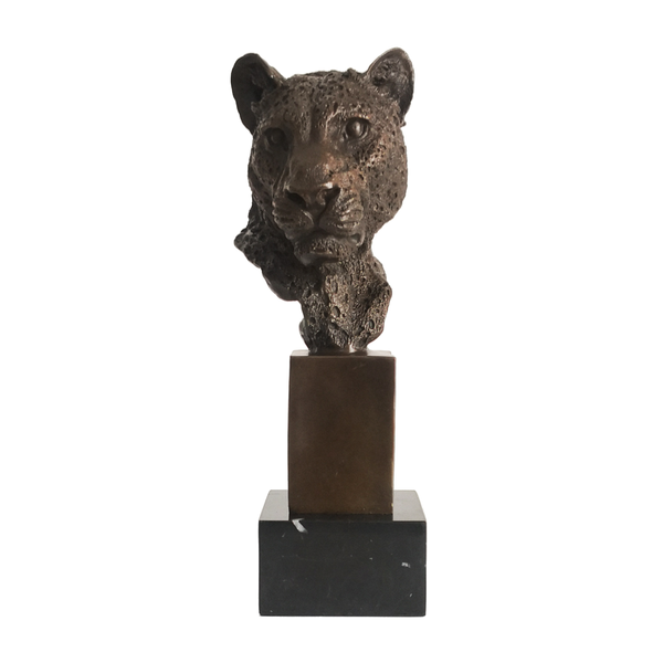 bronze leopard head statue figurine wild animal panther bust sculpture vintage cheetah art home decor, Silver
bronze leopard head statue figurine wild animal panther bust sculpture vintage cheetah art home decor, Silver