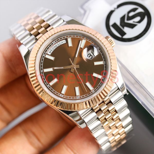 mens watches 41mm automatic wristwatch week time wristwatches stainless steel strap st9 folding buckle calendar sapphire mirror montre de lu, Slivery;brown
mens watches 41mm automatic wristwatch week time wristwatches stainless steel strap st9 folding buckle calendar sapphire mirror montre de lu, Slivery;brown
