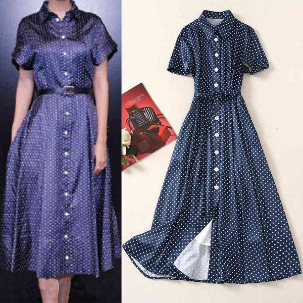 casual dresses summer women's lapel single breasted short sleeved shirt skirt polka dot medium length dress with belt, Black;gray
casual dresses summer women's lapel single breasted short sleeved shirt skirt polka dot medium length dress with belt, Black;gray