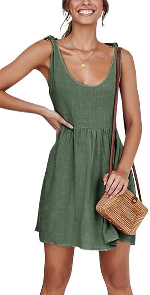 womens summer shoulder tie strap babydoll dress casual scoop neck a-line skater swing mini sundress m4tz#, Black;gray
womens summer shoulder tie strap babydoll dress casual scoop neck a-line skater swing mini sundress m4tz#, Black;gray
