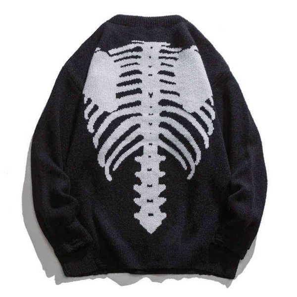 jacquard skeleton bone fashion pullovers 2020 streetwear harajuku casual sweater men clothing winter coat retro loose couple t220730, White;black
jacquard skeleton bone fashion pullovers 2020 streetwear harajuku casual sweater men clothing winter coat retro loose couple t220730, White;black