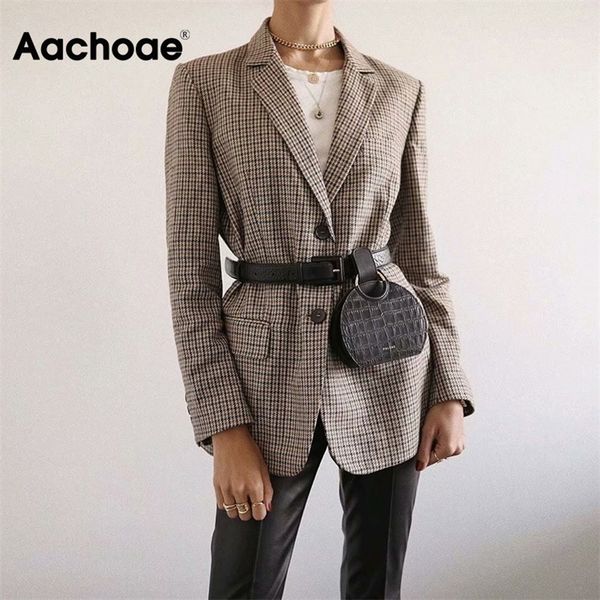 aachoae office ladies plaid blazer long sleeve loose houndstooth suit coat jacket women single breasted blazers female 2020 lj200911, White;black
aachoae office ladies plaid blazer long sleeve loose houndstooth suit coat jacket women single breasted blazers female 2020 lj200911, White;black
