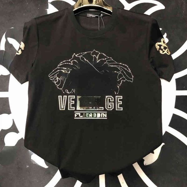 brand designer t shirt medusa short sleeve men's fashion light european style commodity large size clothing, White;black
brand designer t shirt medusa short sleeve men's fashion light european style commodity large size clothing, White;black