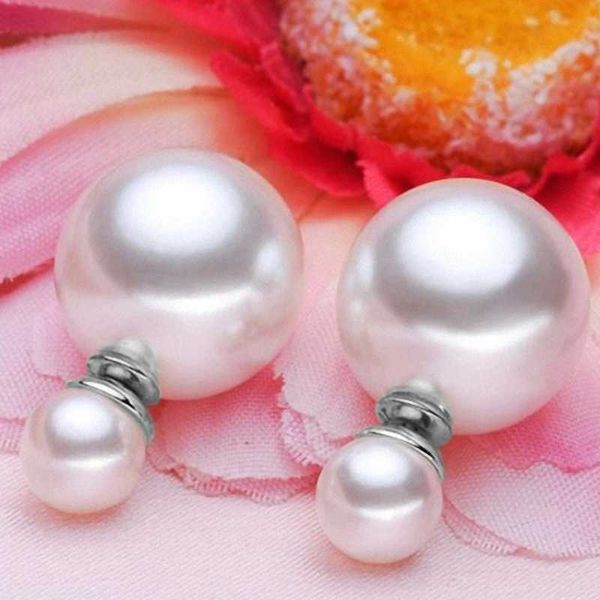 double pearl earrings fashion korean girls' accessories double-sided pearl earrings, Golden
double pearl earrings fashion korean girls' accessories double-sided pearl earrings, Golden