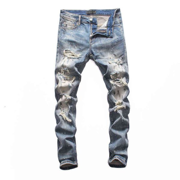 men's jeans fashionable spring and summer broken hole patch embroidery old high street fashion brand youth ankle jeans men vof0, Blue
men's jeans fashionable spring and summer broken hole patch embroidery old high street fashion brand youth ankle jeans men vof0, Blue