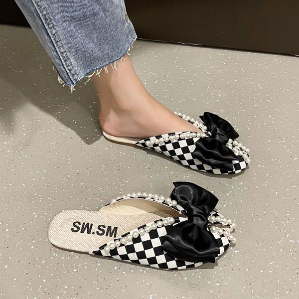 summer female slippers fashion lovely bow pearl ornaments outdoor comfortable versatile personality leisure sandals, Black
summer female slippers fashion lovely bow pearl ornaments outdoor comfortable versatile personality leisure sandals, Black