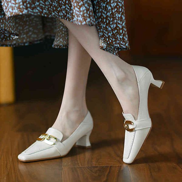 sandals spring small square head leather thick heel single shoes women's early spring french white high heels uy3n, Black
sandals spring small square head leather thick heel single shoes women's early spring french white high heels uy3n, Black