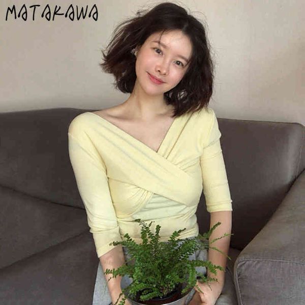 korean chic vneck woman tshirts crossslim t shirts for women finethreaded longsleeved bottoming tshirt 210506, White
korean chic vneck woman tshirts crossslim t shirts for women finethreaded longsleeved bottoming tshirt 210506, White