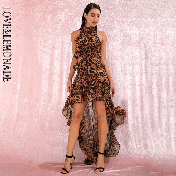 love&lemonade stand collar open back cut out ruffles irregular leopard-print chiffon dress lm81853 220507, Black;gray
love&lemonade stand collar open back cut out ruffles irregular leopard-print chiffon dress lm81853 220507, Black;gray