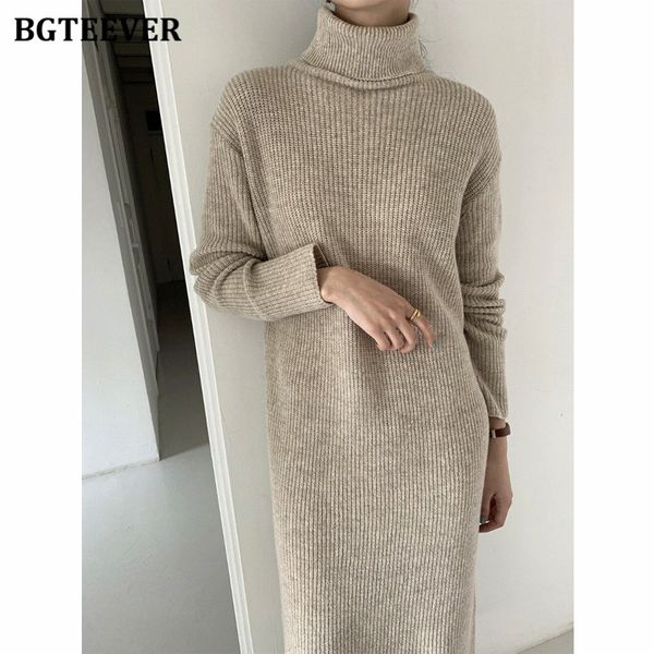 bgteever casual turtleneck knitted women dress autumn winter loose full sleeve female sweater dress vintage ladies vestidos 2021, Black;gray
bgteever casual turtleneck knitted women dress autumn winter loose full sleeve female sweater dress vintage ladies vestidos 2021, Black;gray