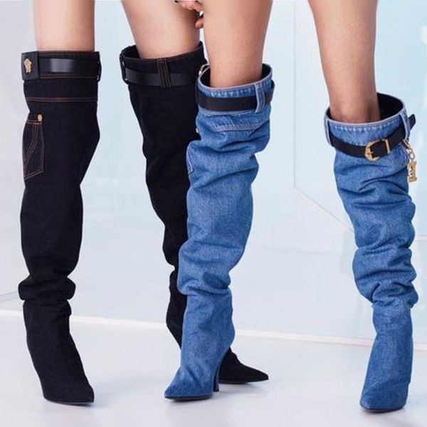 2022 fashion cowboy boots women thin high heel over the knee t stage booties lady shoes big size 35-43, Black
2022 fashion cowboy boots women thin high heel over the knee t stage booties lady shoes big size 35-43, Black