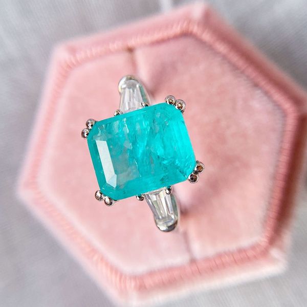 elegant simulation paraiba female ring rectangular emerald zircon ring wholesale, Silver
elegant simulation paraiba female ring rectangular emerald zircon ring wholesale, Silver