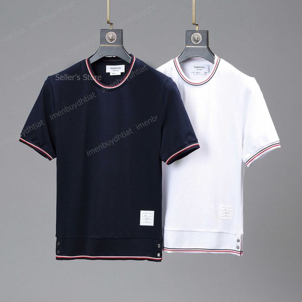 22 fashion luxury brand tb-thom short sleeve t shirts stripe men's yarn dyed red white and blue ribbon, White;black
22 fashion luxury brand tb-thom short sleeve t shirts stripe men's yarn dyed red white and blue ribbon, White;black