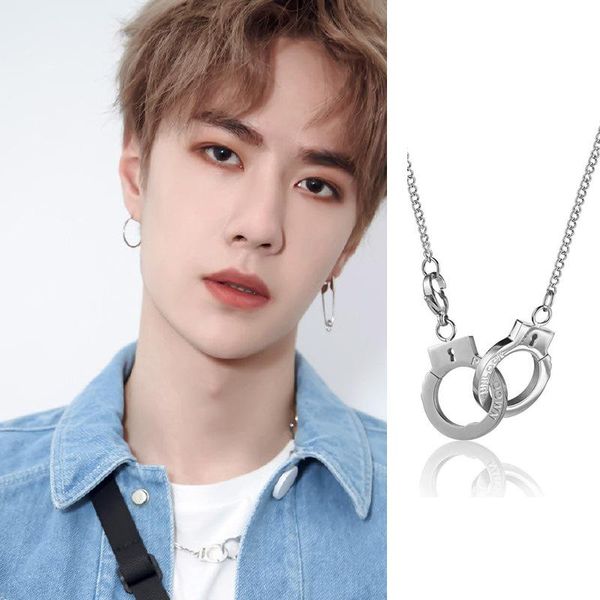 pendant necklaces fashion hip hop simple handcuffs joker retro titanium steel couple necklace jewelry for men and women, Silver
pendant necklaces fashion hip hop simple handcuffs joker retro titanium steel couple necklace jewelry for men and women, Silver