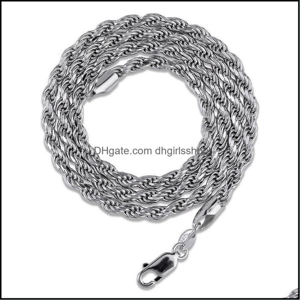 chains necklaces pendants jewelry 925 sterling sier twist chain necklace m 18 22 inch choker rope hi dhzu8, Silver 
chains necklaces pendants jewelry 925 sterling sier twist chain necklace m 18 22 inch choker rope hi dhzu8, Silver