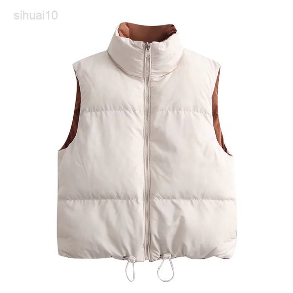 women new fashion thick warm jacket vintage pockets drawstring wear both positive and negative sleeveless cotton vest outerwear l220725, White
women new fashion thick warm jacket vintage pockets drawstring wear both positive and negative sleeveless cotton vest outerwear l220725, White