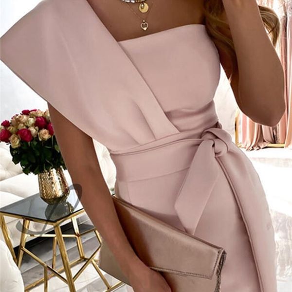 one-shoulder slit bodycon dress elegant sashes lace-up solid midi summer women commute party vestidos 220425, Black;gray
one-shoulder slit bodycon dress elegant sashes lace-up solid midi summer women commute party vestidos 220425, Black;gray