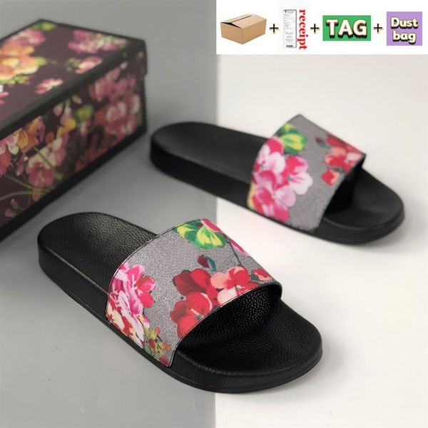 with box slides designer slippers shoes summer sandals beach floral leather rubber flats sandal luxury platform men women sneakers290t, Black
with box slides designer slippers shoes summer sandals beach floral leather rubber flats sandal luxury platform men women sneakers290t, Black