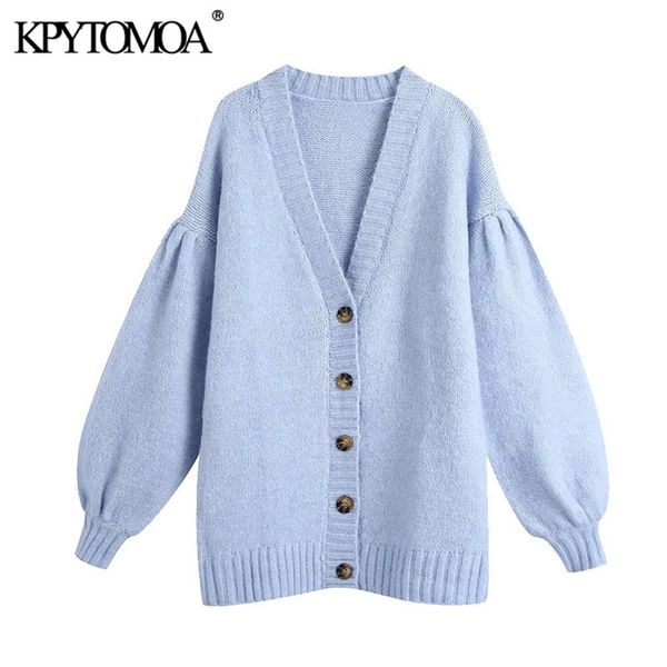 kpytomoa women fashion with buttons oversized knitted cardigan sweater vintage lantern sleeve female outerwear chic 210204, White;black
kpytomoa women fashion with buttons oversized knitted cardigan sweater vintage lantern sleeve female outerwear chic 210204, White;black
