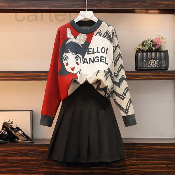 two piece dress designer early autumn large women's dress fat mm thin age reduction pattern long sleeved sweater set winter pleated ski, White
two piece dress designer early autumn large women's dress fat mm thin age reduction pattern long sleeved sweater set winter pleated ski, White