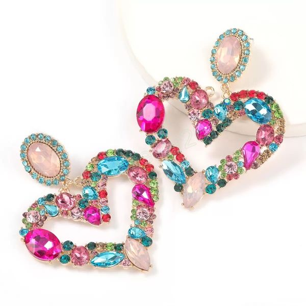 fashion jewelry exaggerated peach heart diamond dangle earrings colorful rhinestone stud earrings, Silver
fashion jewelry exaggerated peach heart diamond dangle earrings colorful rhinestone stud earrings, Silver