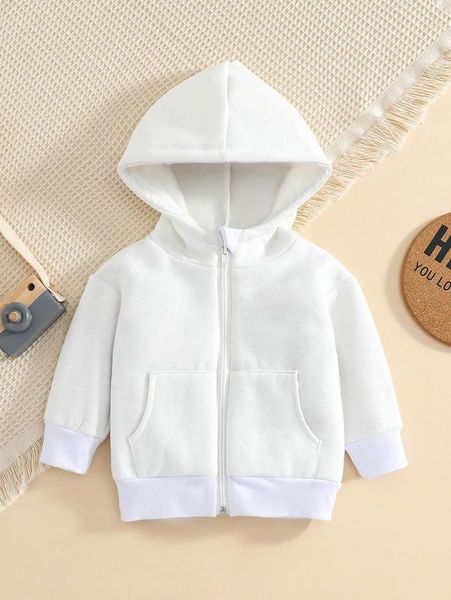 baby zip up thermal lined hoodie she, Black