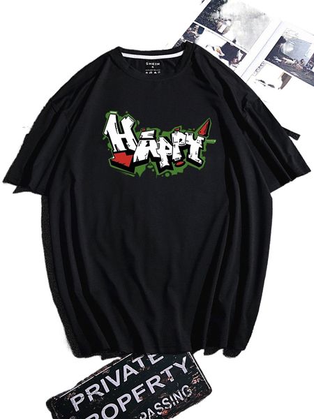 men letter graphic tee w6d4#, White;black