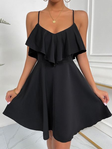 criss cross backless cami dress j6by#, Black;gray