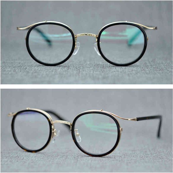 vintage round metal optical eyeglass, White;black 
vintage round metal optical eyeglass, White;black