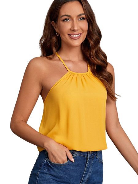 criss cross backless halter d16e#, White
criss cross backless halter d16e#, White