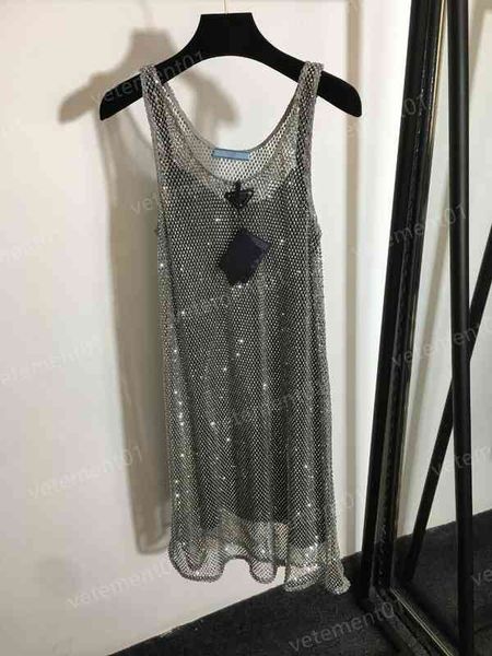 womens designer dresses fashion brand sparkling studded cutout tank dress with black suspender lining luxury women clothing, Black;gray
womens designer dresses fashion brand sparkling studded cutout tank dress with black suspender lining luxury women clothing, Black;gray