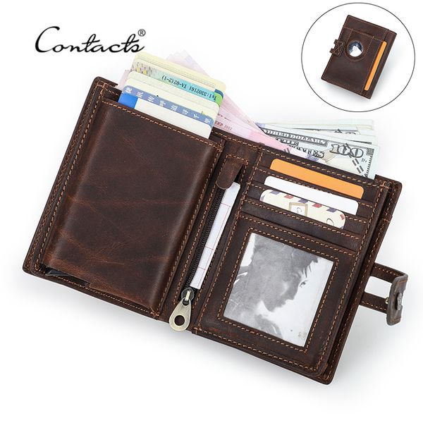contacts genuine leather men short wallet brand male purse with airtag slot design rfid aluminum magic card holder wallets man, Red;black
contacts genuine leather men short wallet brand male purse with airtag slot design rfid aluminum magic card holder wallets man, Red;black