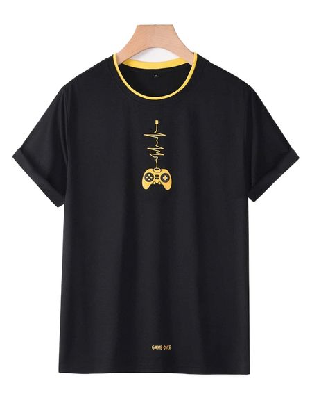 men cartoon & letter graphic tee z6c1#, White;black
men cartoon & letter graphic tee z6c1#, White;black