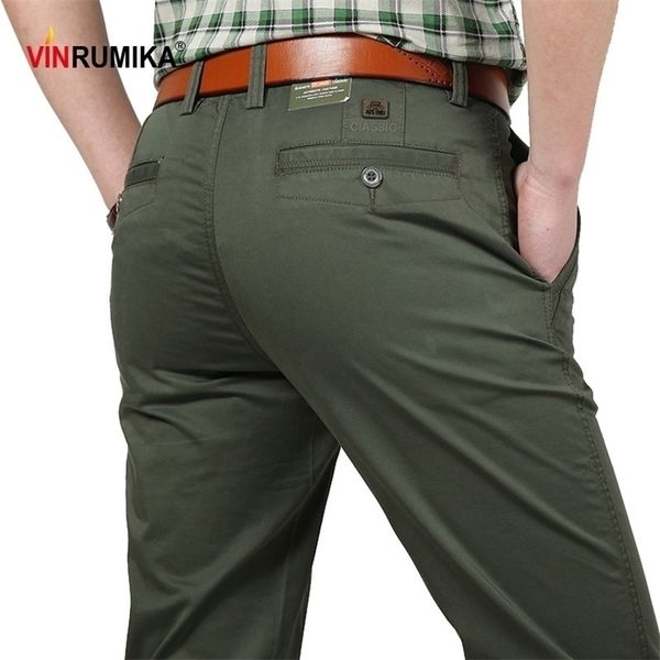 summer mens business casual brand straight pants autumn middle aged man cotton black work lightweight trousers khaki long pants 201110
summer mens business casual brand straight pants autumn middle aged man cotton black work lightweight trousers khaki long pants 201110