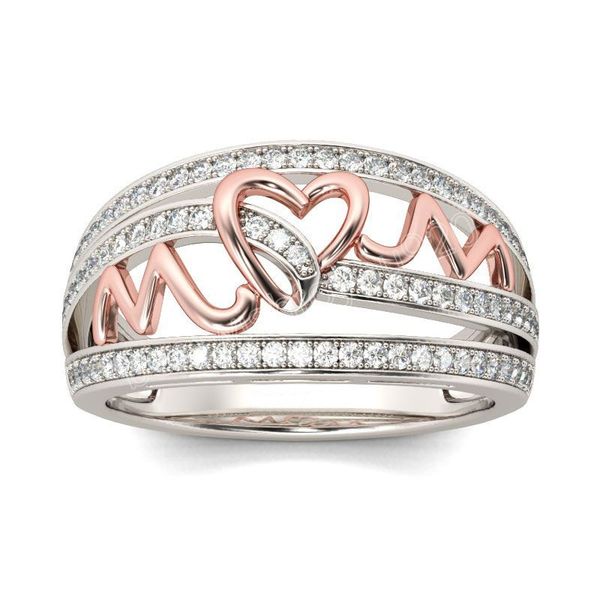 rose gold plated love heart mom band rings for women zirconia wedding engagement ring mother's day gift, Silver
rose gold plated love heart mom band rings for women zirconia wedding engagement ring mother's day gift, Silver