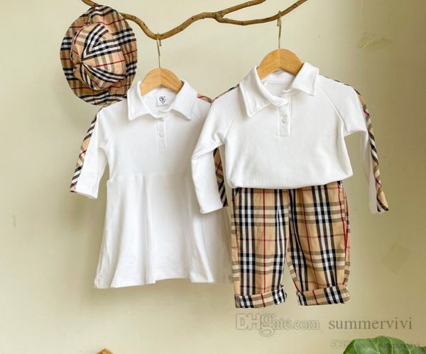 infant girls splicing lattice polo dresses baby boys lapel long sleeve t-shirt with plaid pants 2pcs sets designer toddle kids clothing q679, Red;yellow
infant girls splicing lattice polo dresses baby boys lapel long sleeve t-shirt with plaid pants 2pcs sets designer toddle kids clothing q679, Red;yellow