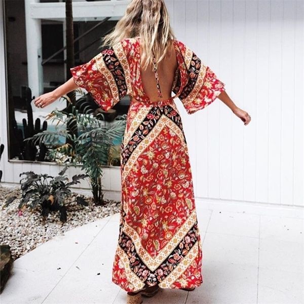 ayualin backless women dresses cotton orange floral print boho dress vneck side slit maxi dress summer dresses vestidos y200805, Black;pink
ayualin backless women dresses cotton orange floral print boho dress vneck side slit maxi dress summer dresses vestidos y200805, Black;pink