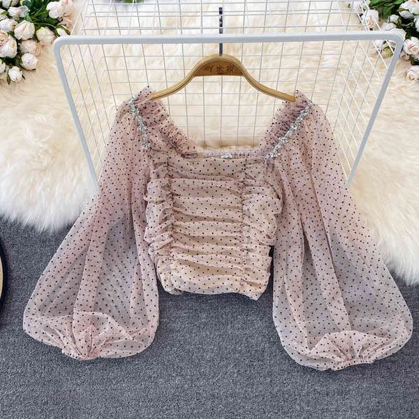 women's blouses shirts spring and autumn korea dongdamen lantern sleeve square neck pleated wave point chiffon shirt foreign style long, White
women's blouses shirts spring and autumn korea dongdamen lantern sleeve square neck pleated wave point chiffon shirt foreign style long, White