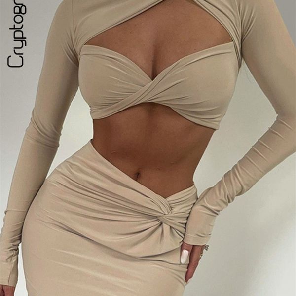 cryptographic elegant fashion long sleeve cut out 2 piece lady outfits matching sets twist crop and skirts 220716, White
cryptographic elegant fashion long sleeve cut out 2 piece lady outfits matching sets twist crop and skirts 220716, White