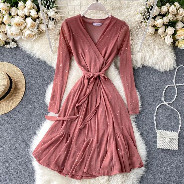 ve001 casual show feminine spring aristocratic temperament v-neck dresses accept bright waist silk posed 2021 dress thin lace-up oubwj
ve001 casual show feminine spring aristocratic temperament v-neck dresses accept bright waist silk posed 2021 dress thin lace-up oubwj