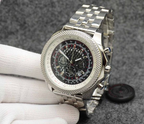 b05 49mm unitime watch chronograph quartz movement silver case limited black dial 50th anniversary men watch stainless strap mens wristwatch, Slivery;brown
b05 49mm unitime watch chronograph quartz movement silver case limited black dial 50th anniversary men watch stainless strap mens wristwatch, Slivery;brown
