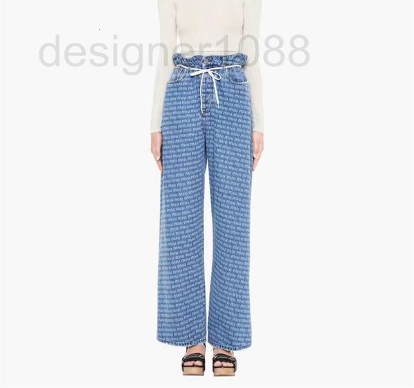 women's jeans designer miu22 spring new letter jacquard denim wide leg trousers 7rpa, Blue
women's jeans designer miu22 spring new letter jacquard denim wide leg trousers 7rpa, Blue