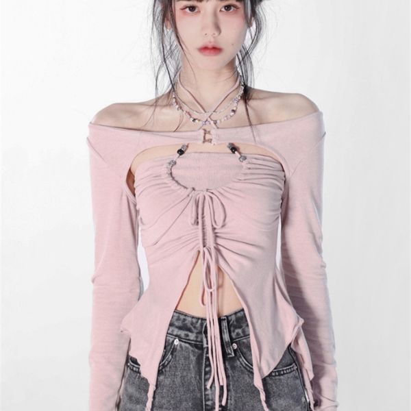 kosahiki y2k girl hollow out t-shirt lady slash neck off shoulder irregular t-shirt summer korean long sleeve crop 220511, White
kosahiki y2k girl hollow out t-shirt lady slash neck off shoulder irregular t-shirt summer korean long sleeve crop 220511, White