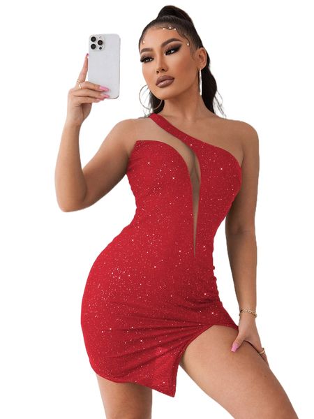 joyfunear one shoulder mesh insert split hem sequin bodycon dress u1fz#, Black;gray
joyfunear one shoulder mesh insert split hem sequin bodycon dress u1fz#, Black;gray