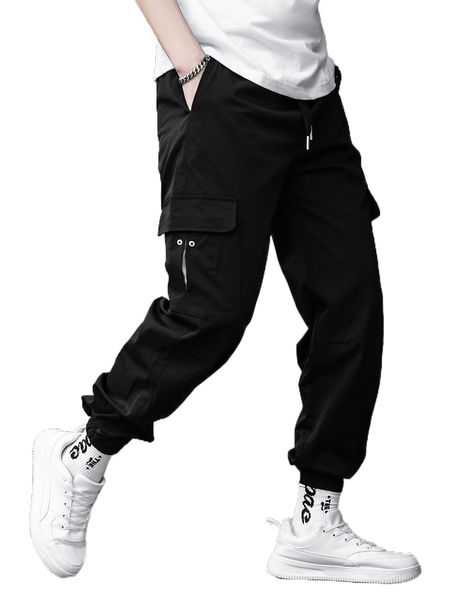men flap pocket drawstring waist cargo pants x3xl#, Black
men flap pocket drawstring waist cargo pants x3xl#, Black