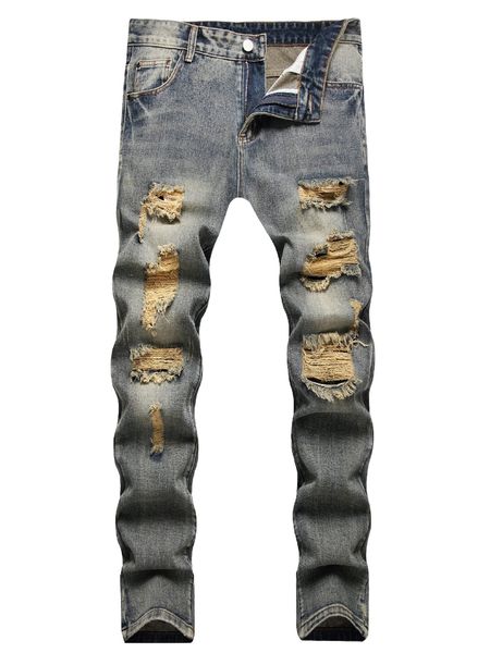 men bleach wash ripped frayed jeans a4qw#, Blue
men bleach wash ripped frayed jeans a4qw#, Blue